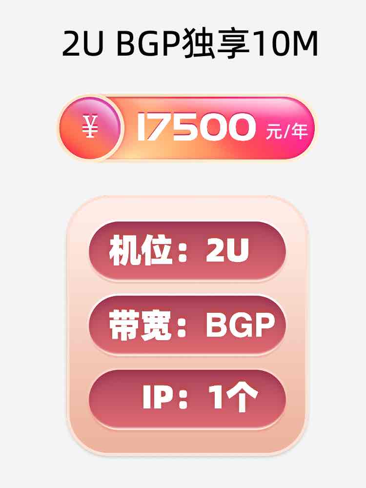 潍坊2U BGP独享服务器托管